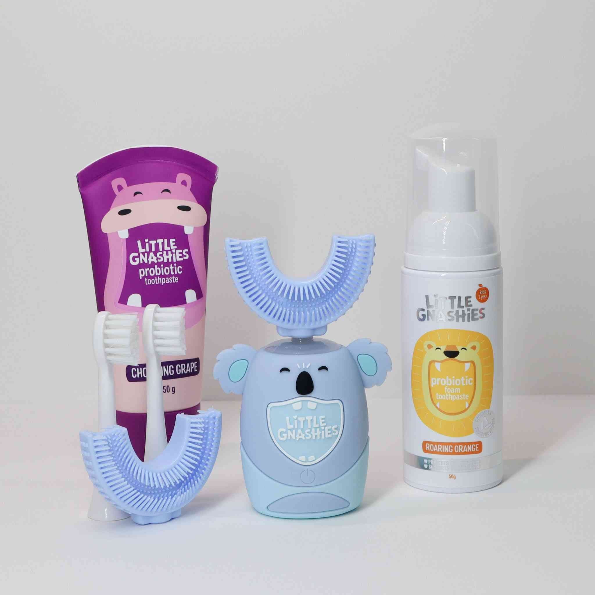 Kids electric toothbrush bundle blue