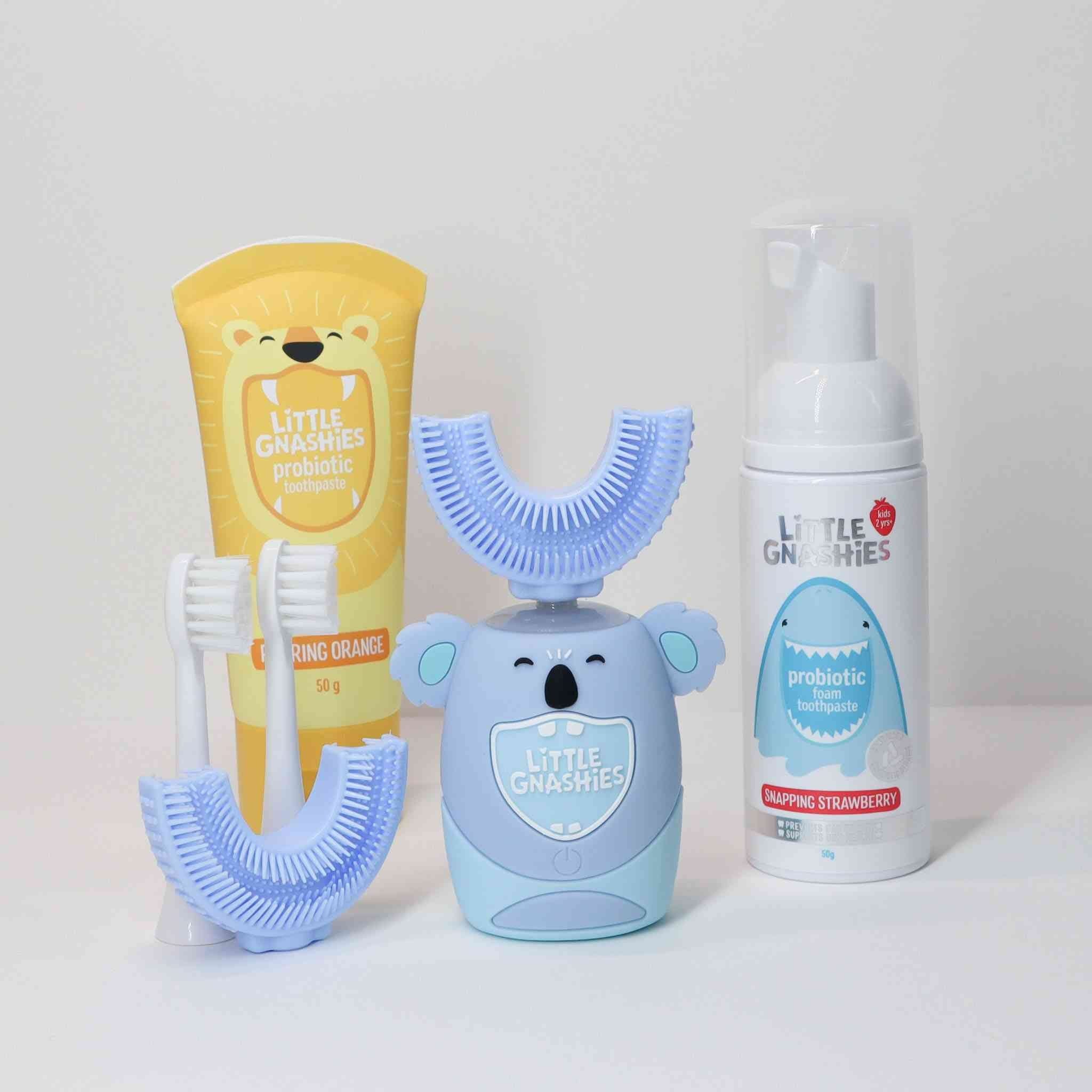 Kids electric toothbrush bundle blue